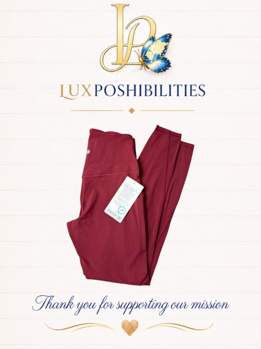 Lululemon NWT Align High-Rise Pant 28" Pockets Burgundy Bay Sz 8